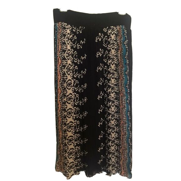 NWT Magic Women's Boho Multicolored Pleated Skirt With Elastic Waistband Size 2X - Picture 2 of 8